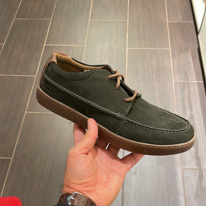 Hodson Moc Oxford shoes Olive Suede