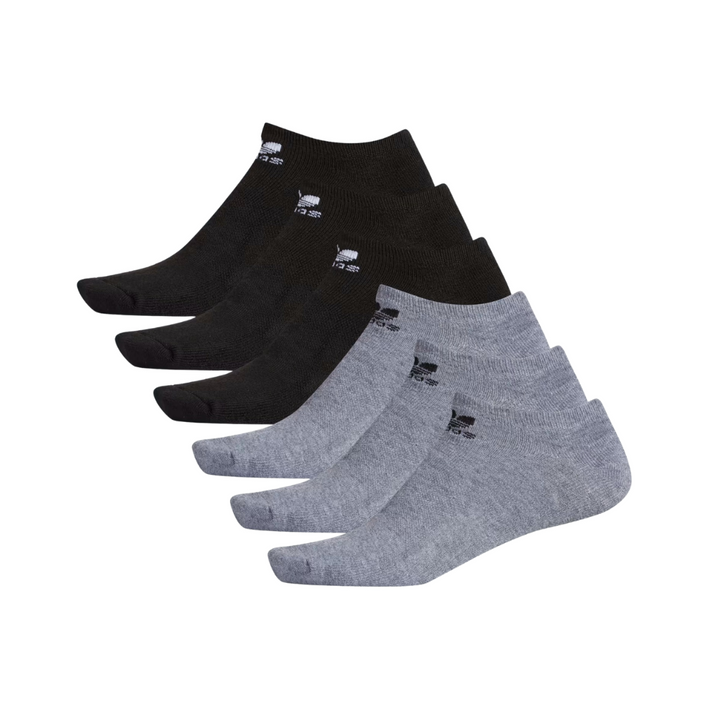 Athletic Cushioned No-Show Socks 6 Pairs "Grey & Black"